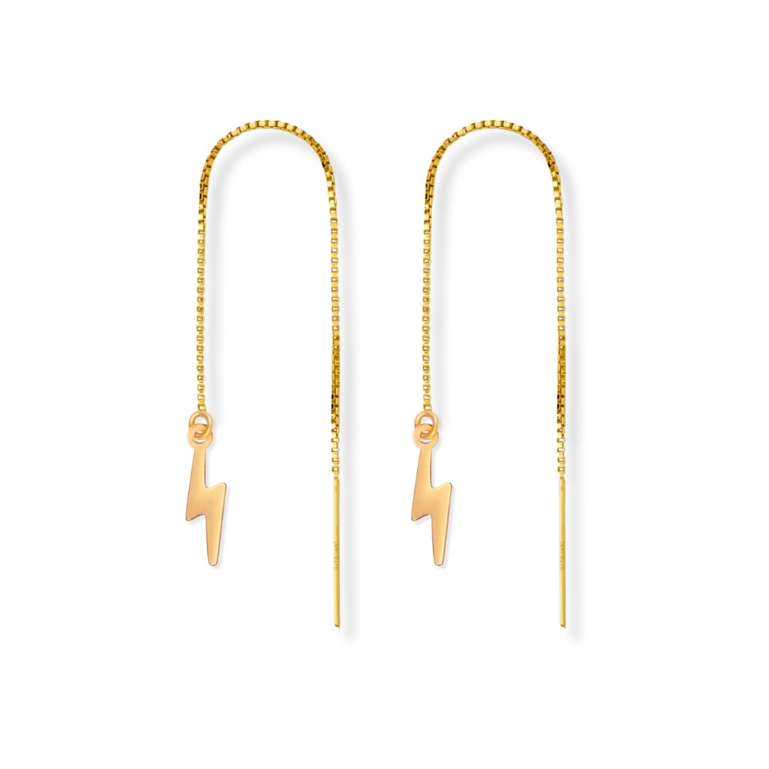 Threader Earrings + Lightning Drop Charm - Le Serey