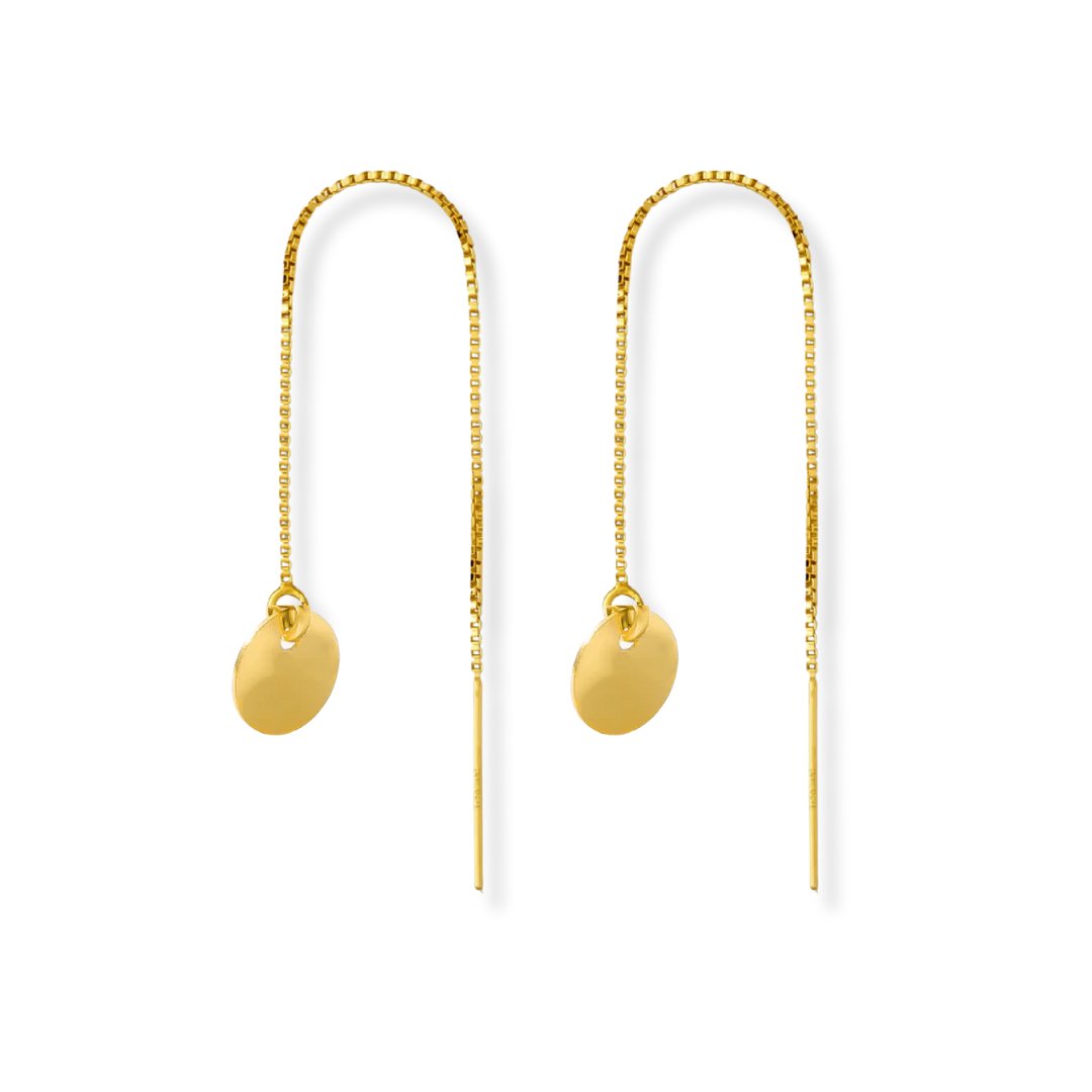 Threader Earrings + Sequin Disc Drop Charm - Le Serey