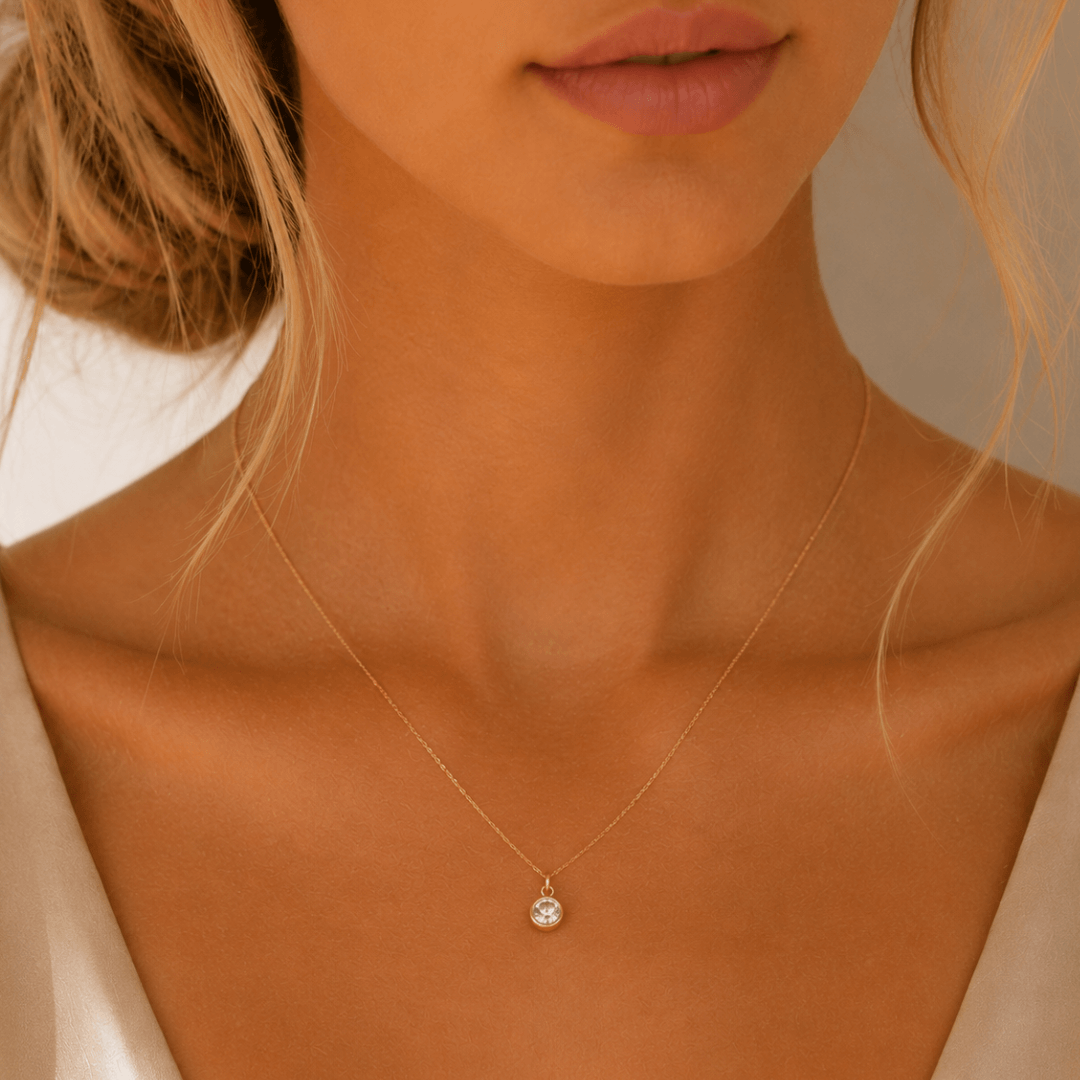 Tiny CZ Diamond Necklace - Le Serey