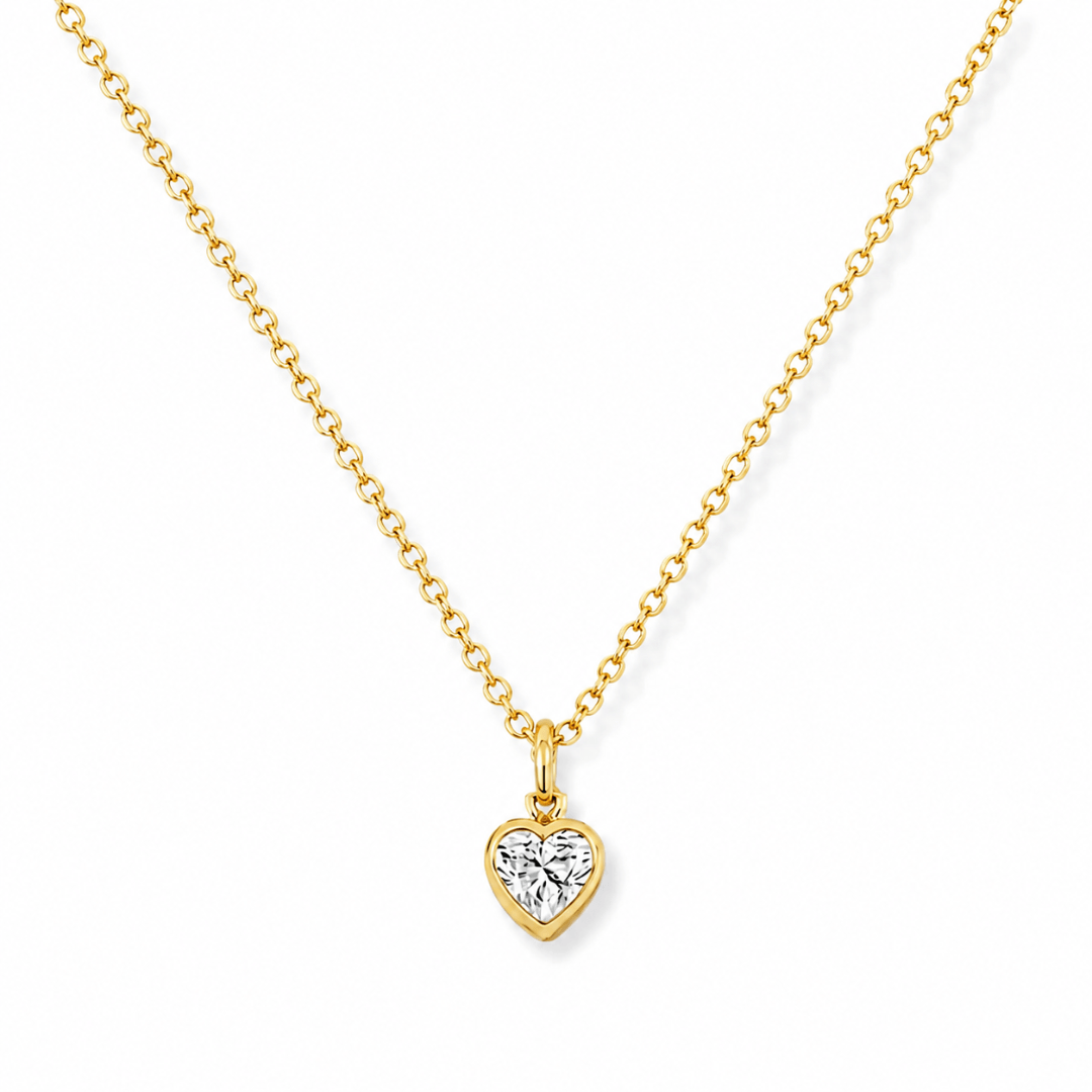 Tiny Hearts CZ Diamond Necklace - Le Serey