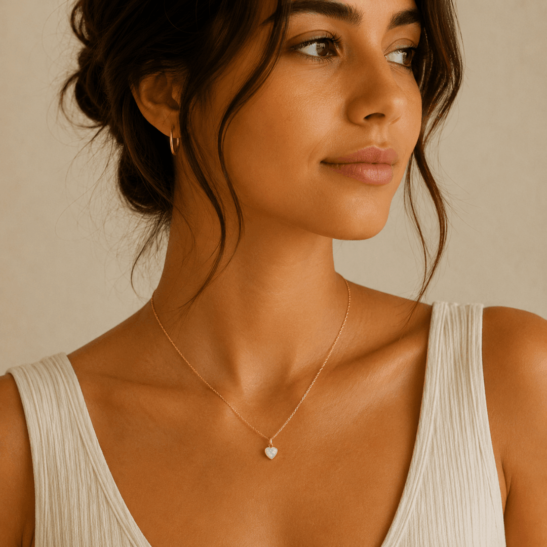 Tiny Hearts Opal Necklace - Le Serey