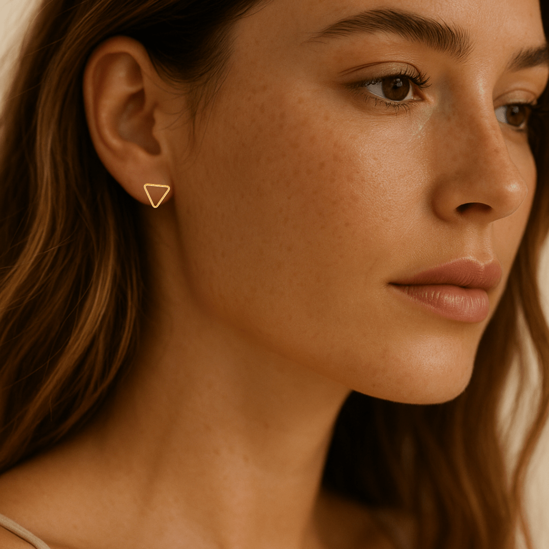 Triangle Gold Studs - Le Serey