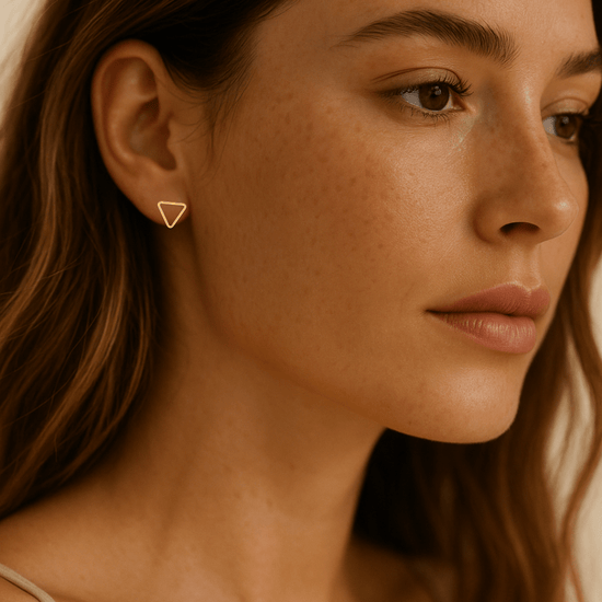 Triangle Gold Studs - Le Serey