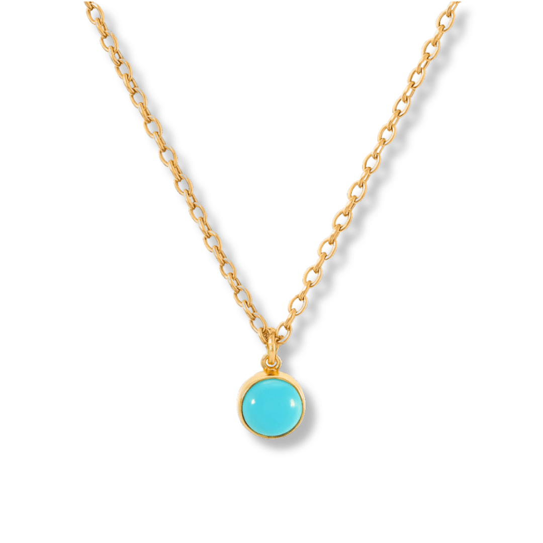 Turquoise Bezel Necklace - Le Serey
