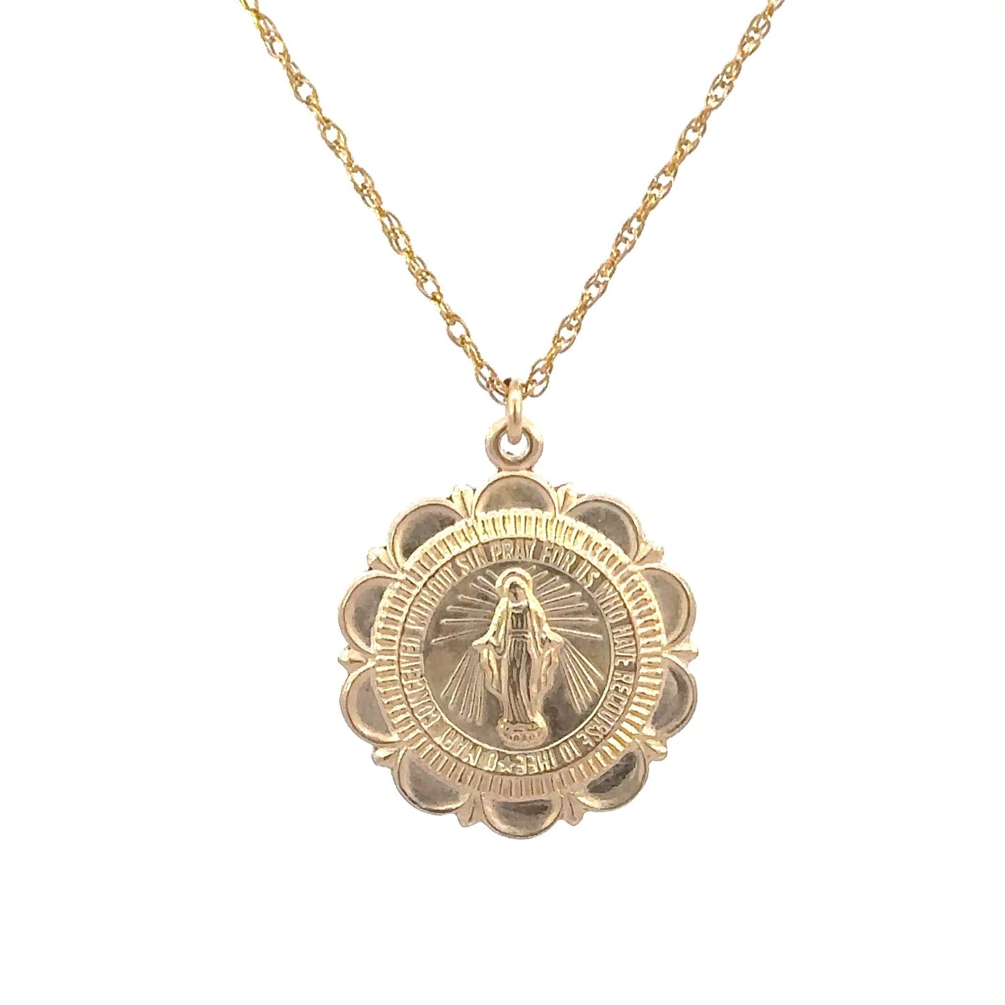 Virgin Mary Scalloped Necklace - Le Serey