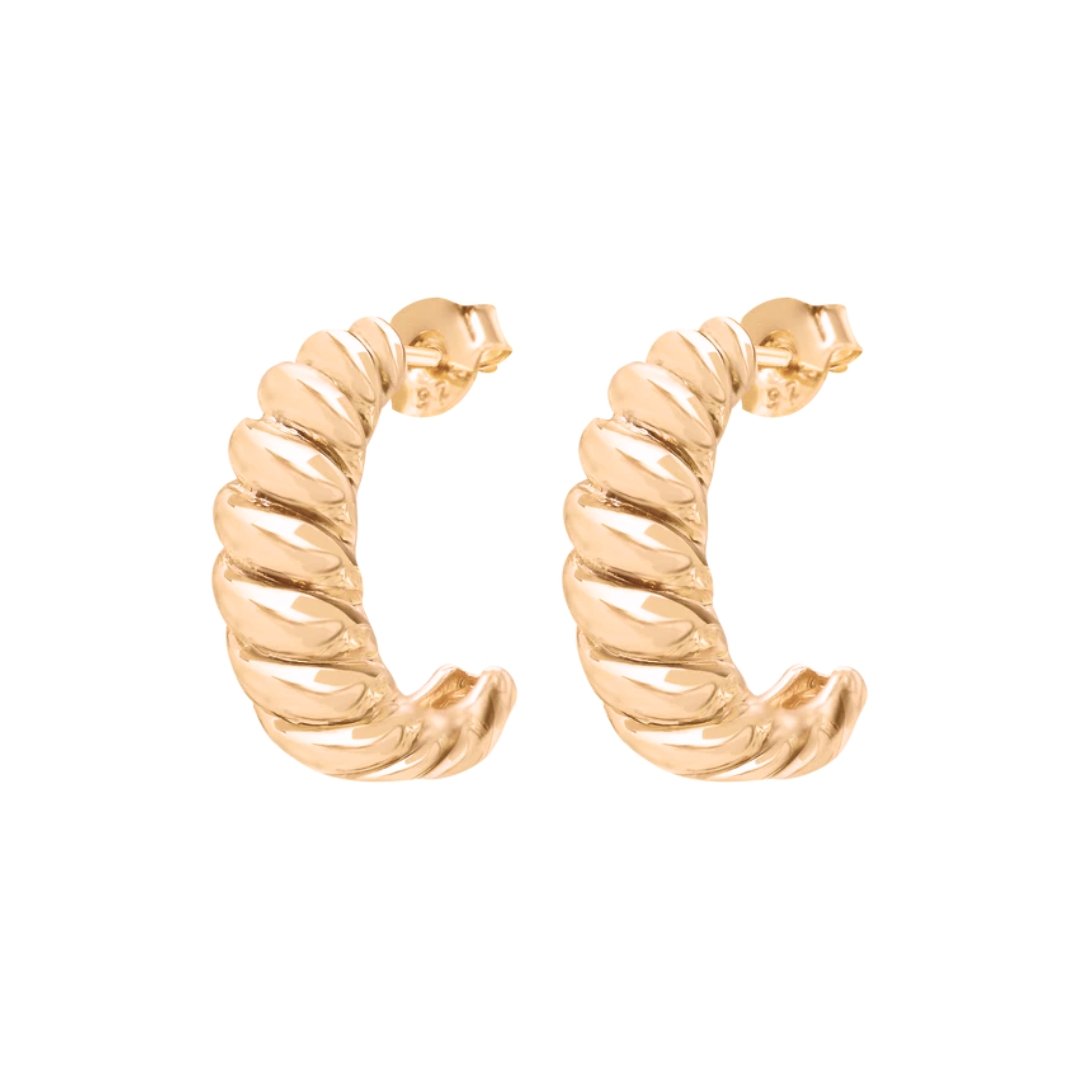 14k Gold Croissant Hoops - Le Serey