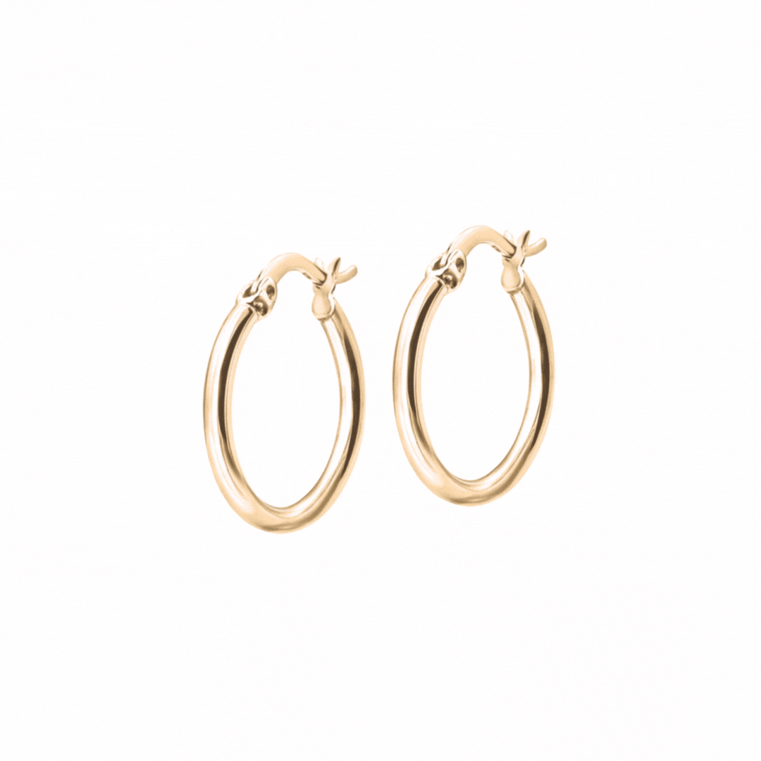 14k Gold Hoops - Slim - Le Serey