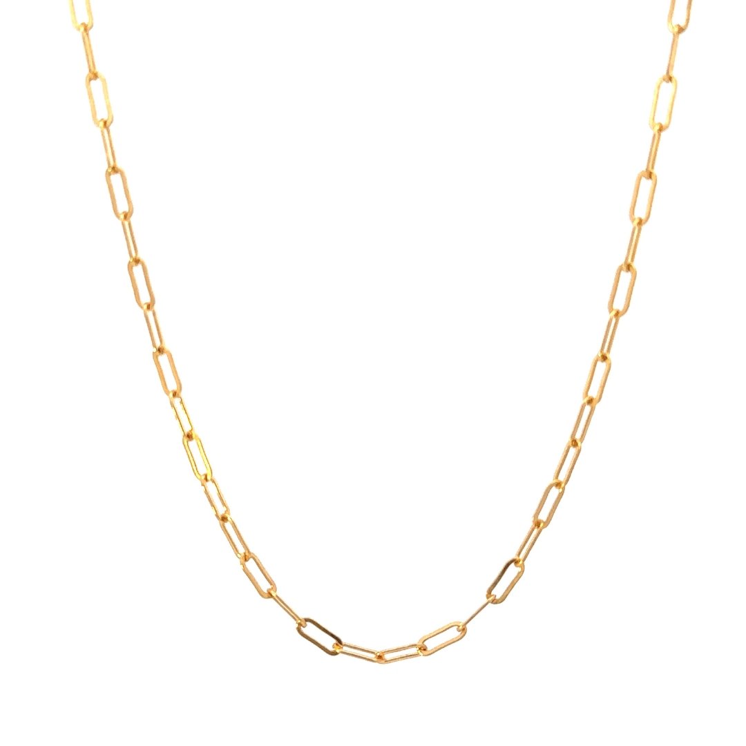 14k Gold Paperclip Chain - Le Serey