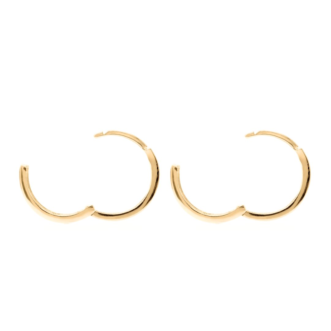 14k Gold Square Huggie Hoops - Le Serey
