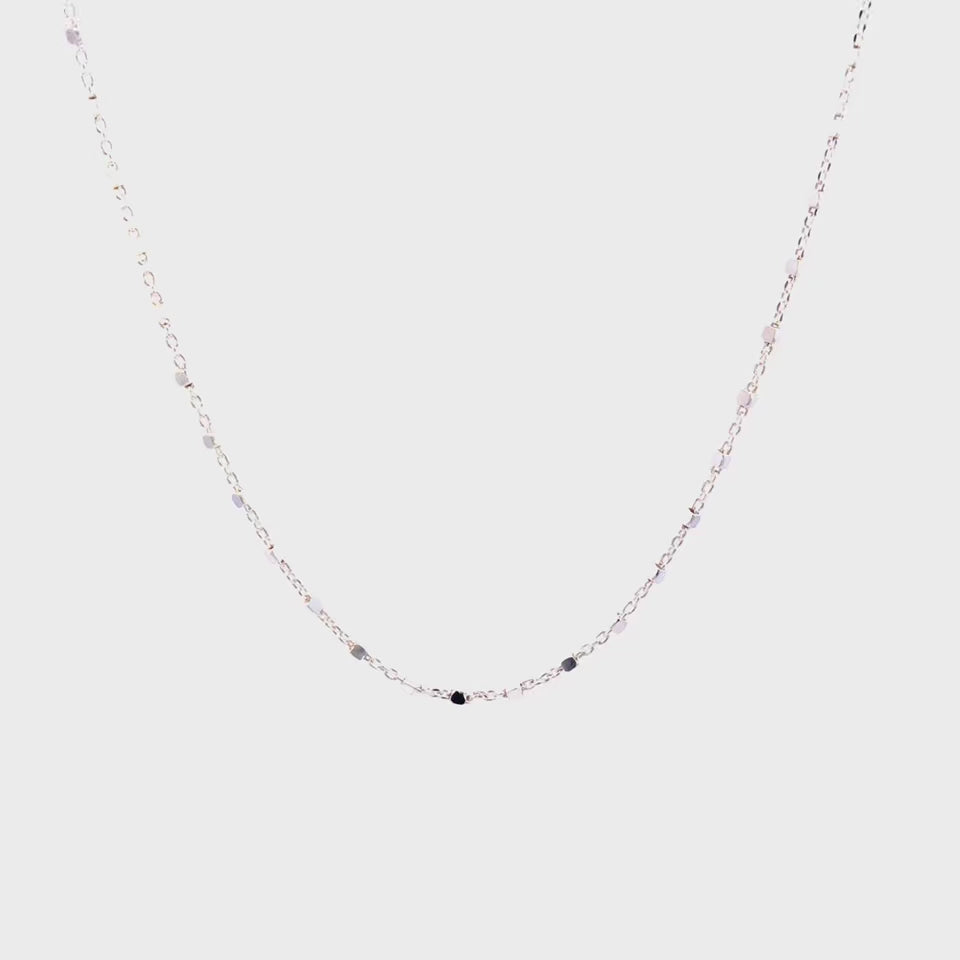 Sterling Silver Cube Satellite Chain