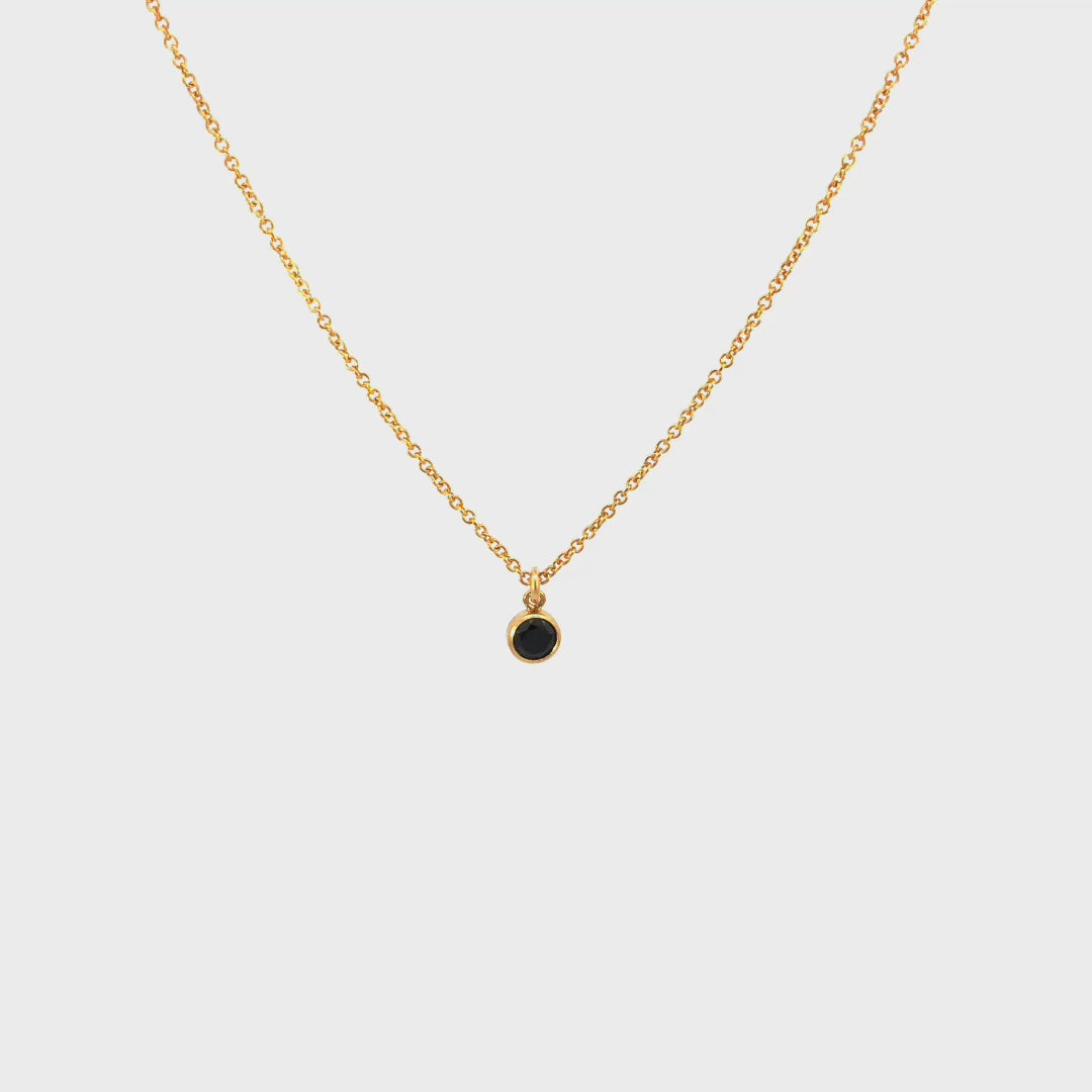 Delicate Black Stone Necklace