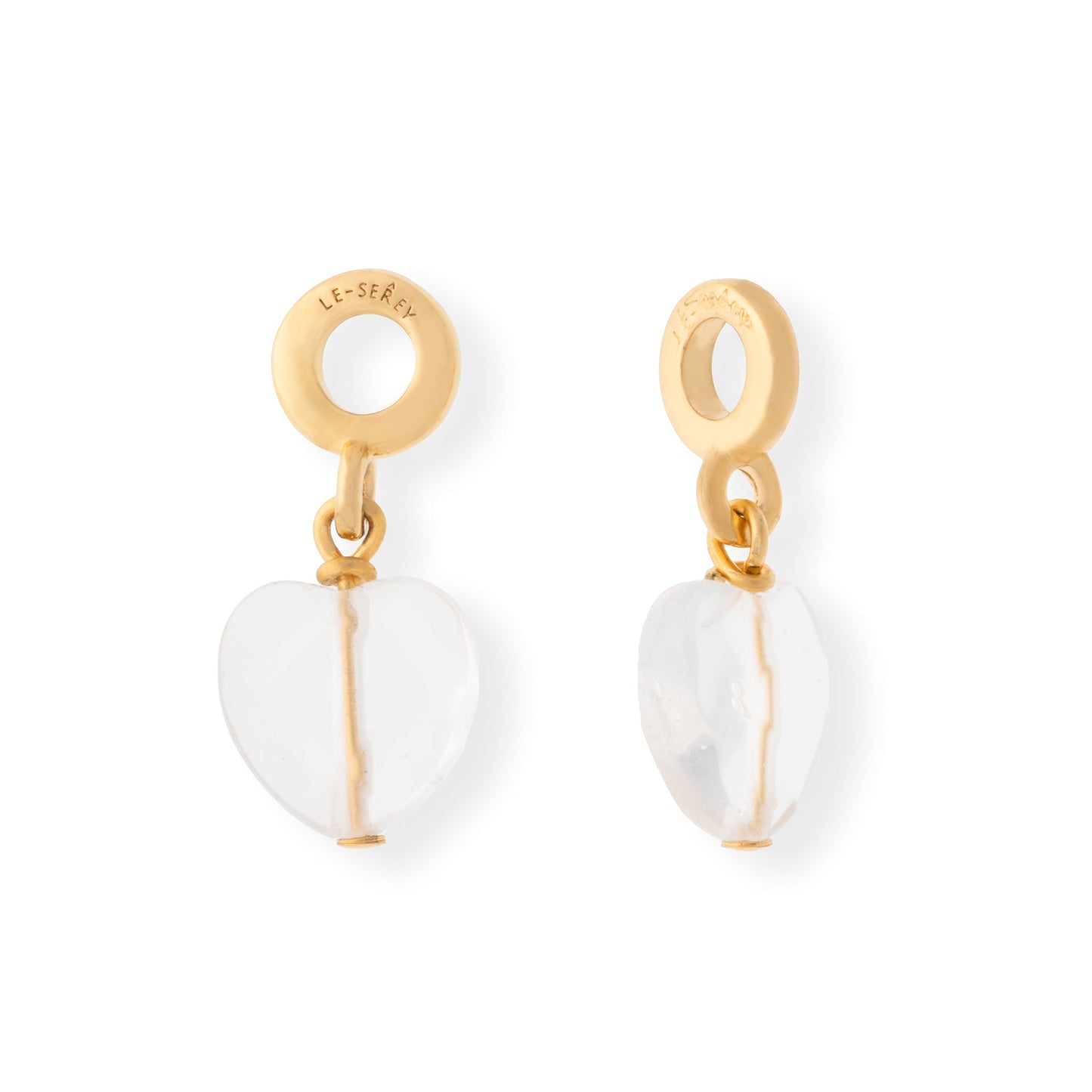 Clear Quartz Heart Drop Charm - Le Serey