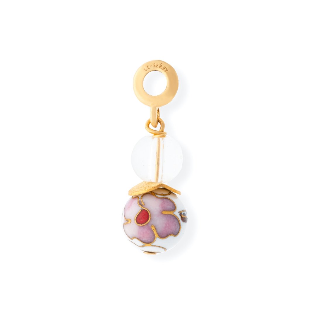 Load image into Gallery viewer, Glass + Cloisonné Midi Tulip Charm - Le Serey
