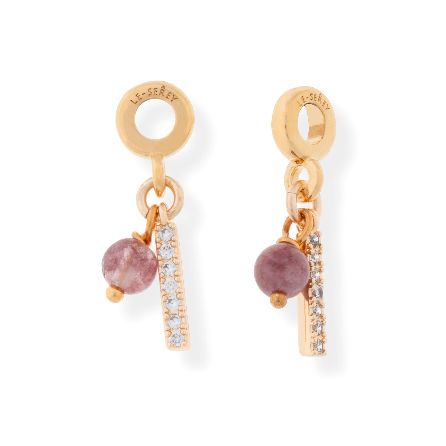 Lepidolite + CZ Bar Charm - Le Serey