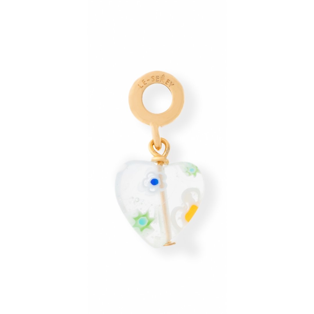 Load image into Gallery viewer, Millefiori Heart Drop Charm - Le Serey
