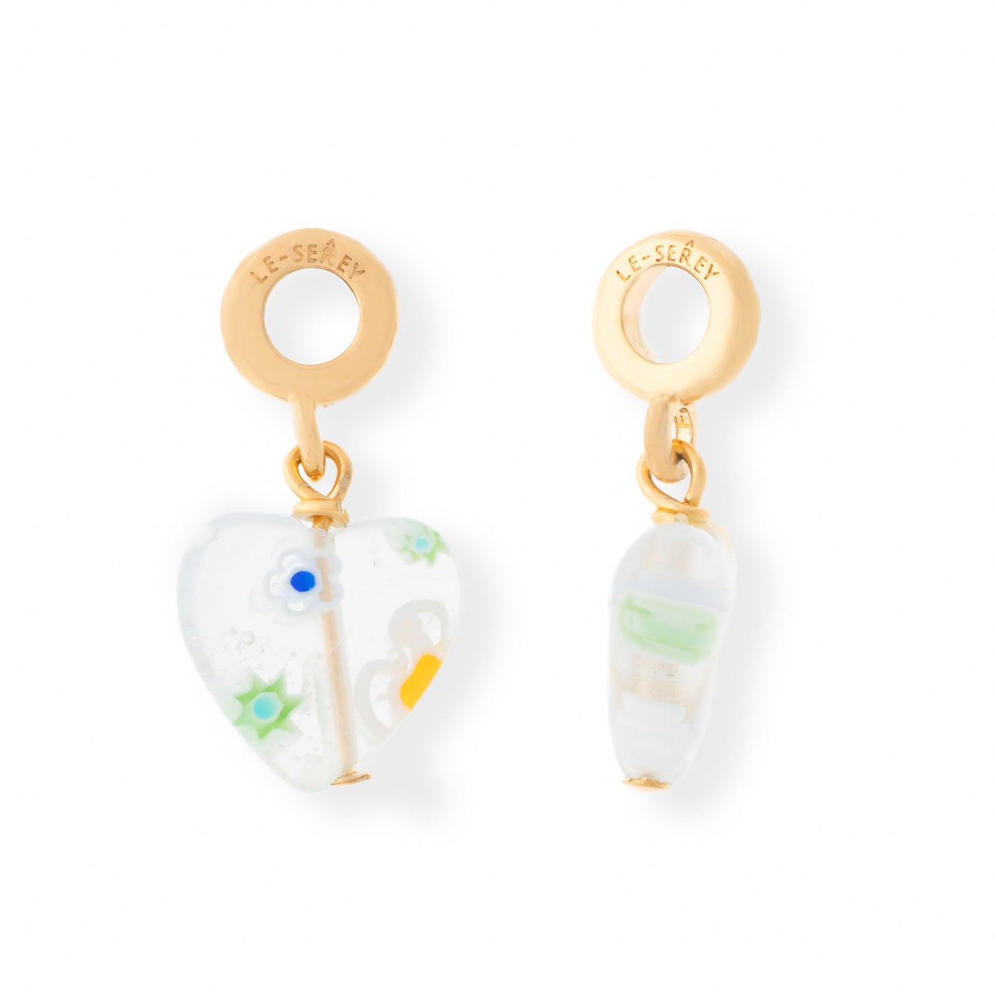 Millefiori Heart Drop Charm - Le Serey