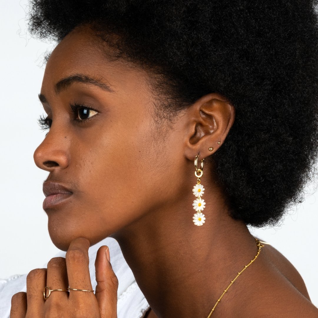 Mother of Pearl Daisy Stack Charm - Le Serey