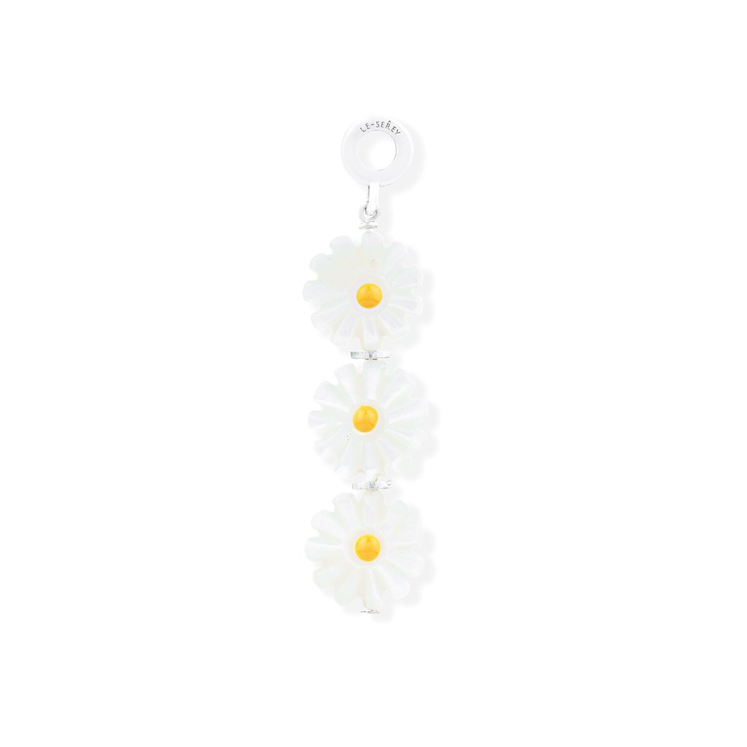 Load image into Gallery viewer, Mother of Pearl Daisy Stack Charm - Le Serey
