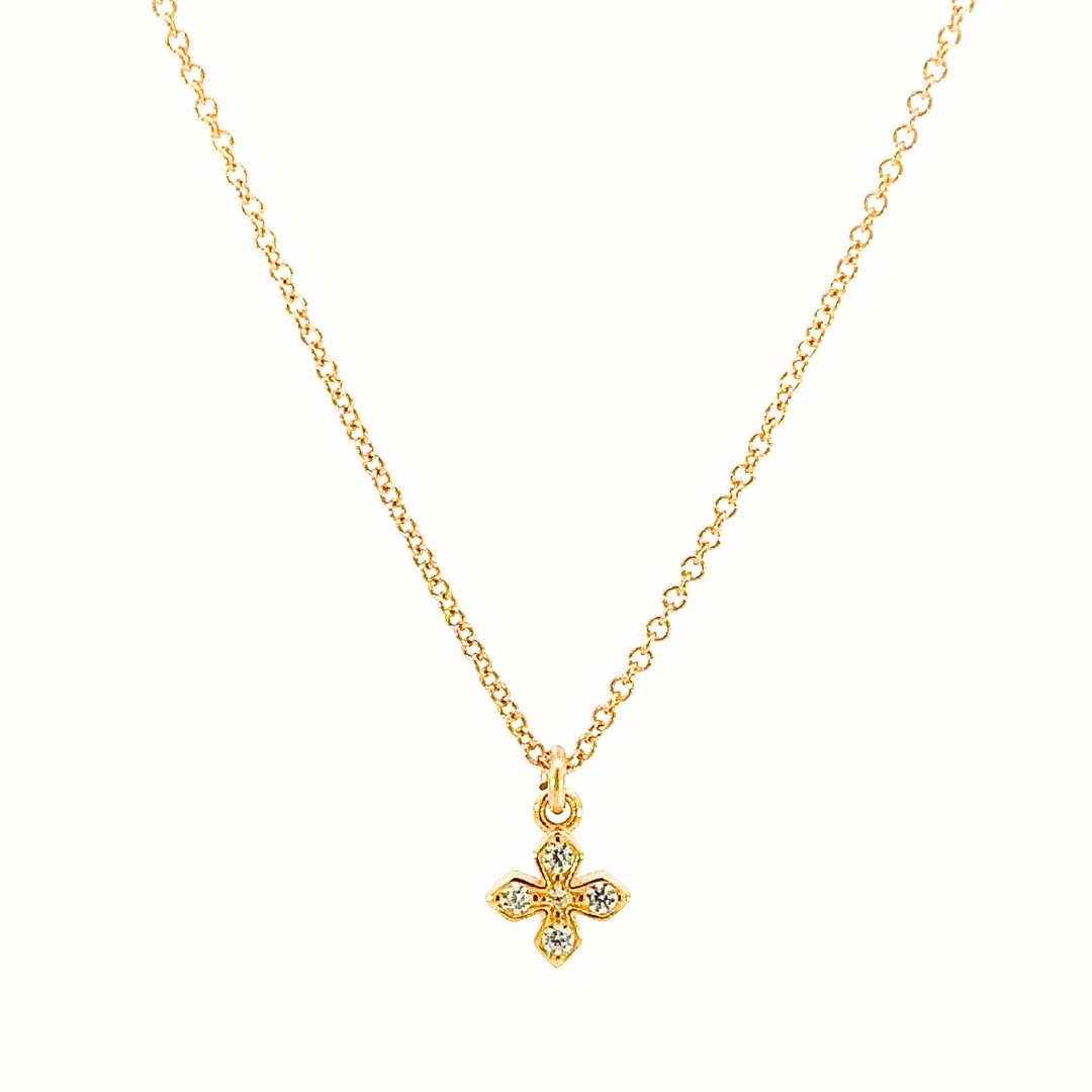 Tiny Cross Pendant Necklace - Le Serey