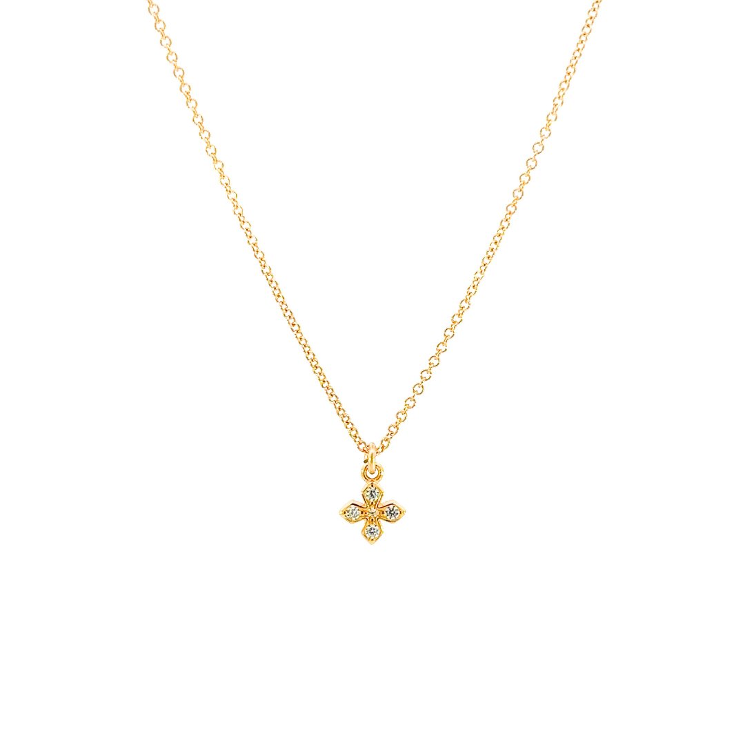 Tiny Cross Pendant Necklace - Le Serey