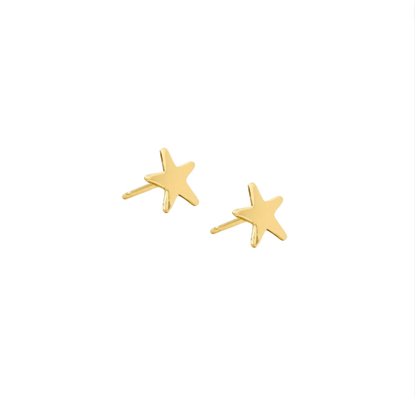Tiny Gold Star Stud Earrings - Le Serey