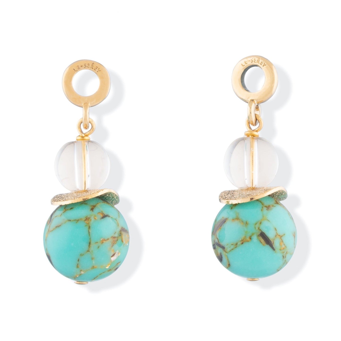 Turquoise + Glass Tulip Charm - Le Serey